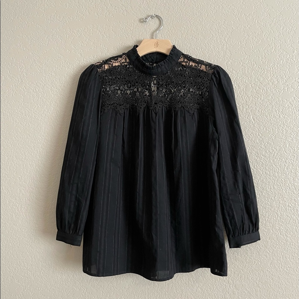 Gap Women's Black Lace Blouse